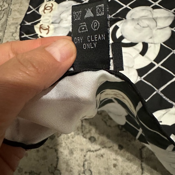 Chanel Silk Camellia CC Square Scarf - Picture 6 of 6